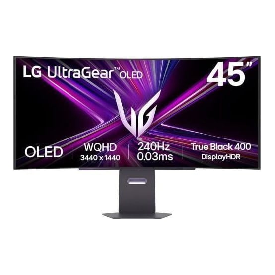 Monitor LG 44.5" 45GX900A-B.AEU, Curvature: 800R, Diagonal (inch): 44.5, Diagonal (cm): 113, Aspect ratio: 21:9, Panel: OLED, Resolution: 3440x1440, Refresh Rate: 240Hz, Response time GtG: 0.03ms, Brightness (max): 275 cd/m², Contrast (static) : 1.5M:1, Viewing angle: 178/178, Color Gamut Type