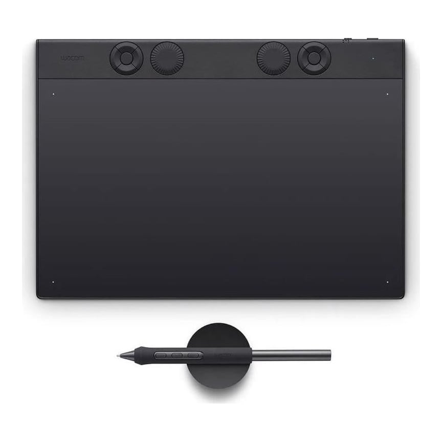 Tableta grafica WACOM Intuos Pro Medium, interfata Bluetooth, USB Type C, rezolutie 5080 lpi, stylus Wacom Pro Pen 3, negru