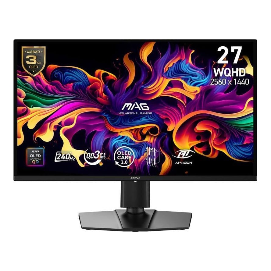 Monitor Gaming MSI MAG 274QP QD-OLED X24, 26.5", 2560 x 1440 pixeli, Black, 3 ani Garantie