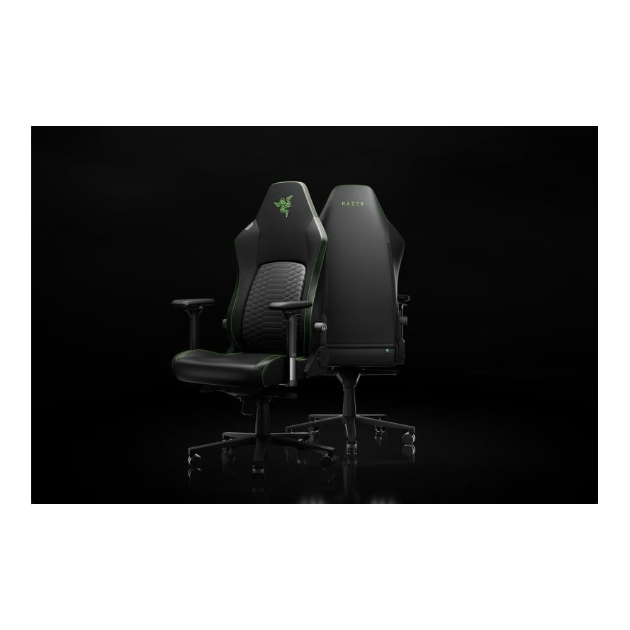 Scaun Razer Iskur V2 NewGen, tip spuma spumă turnată PU, suport lombar integrat, tetieră reglabilă, cotiere 4D, clasa de ridicare pe gaz 4, negru/verde