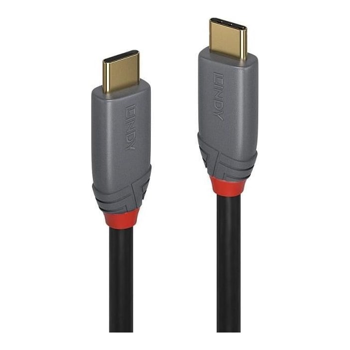 Cablu Lindy USB 3.2 Type-C to Type-C (tata - tata), lungime 3m, Supported Bandwidth: 10Gbps, 100W PD, Anthra Line