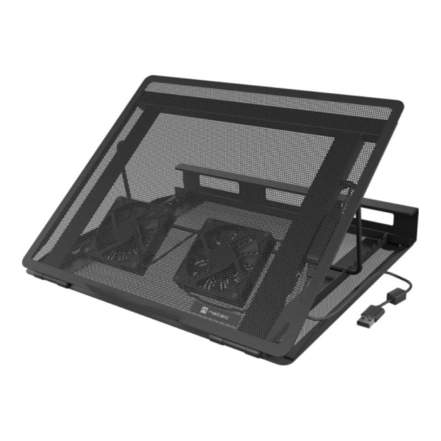 Stand/Cooler notebook NATEC TERN 2 PLUS, pana la 17 inch, 2 ventilatoare, Negru