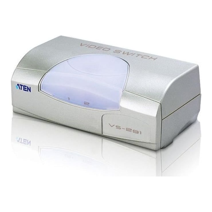 Switch VGA ATEN VS291-AT-G. Video Type portul: VGA. Material: Metal, Din material plastic, Culoarea produsului: Argint, Rată maximă de reîmprospătare: 60 Hz. Consum de energie (tipic): 0,82 W. Lățime: 65,2 mm, Adâncime: 120 mm, Înălţime: 44 mm. Lăţime de ambalaj: 59 mm, Adâncimea de ambalaj: 239 mm