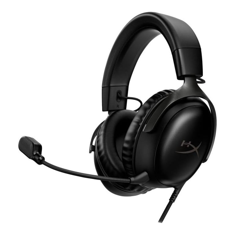 HP Casti gaming HyperX Cloud III Black, DTS Headphone:X Spatial Audio, drivere 53mm, microfon detasabil cu metal mesh, noise cancelling si indicator LED, jack 3,5mm/USB-C/USB-A, cupe cu spuma cu memorie, multiplatforma, negru