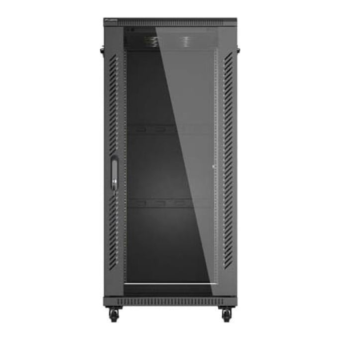 LANBERG Dulap rack 19" perete 27U/600X1000 (FLAT PACK) WITH GLASS DOOR, self- assembly, greutate maxima suportata 800 kg, RAL color RAL9004