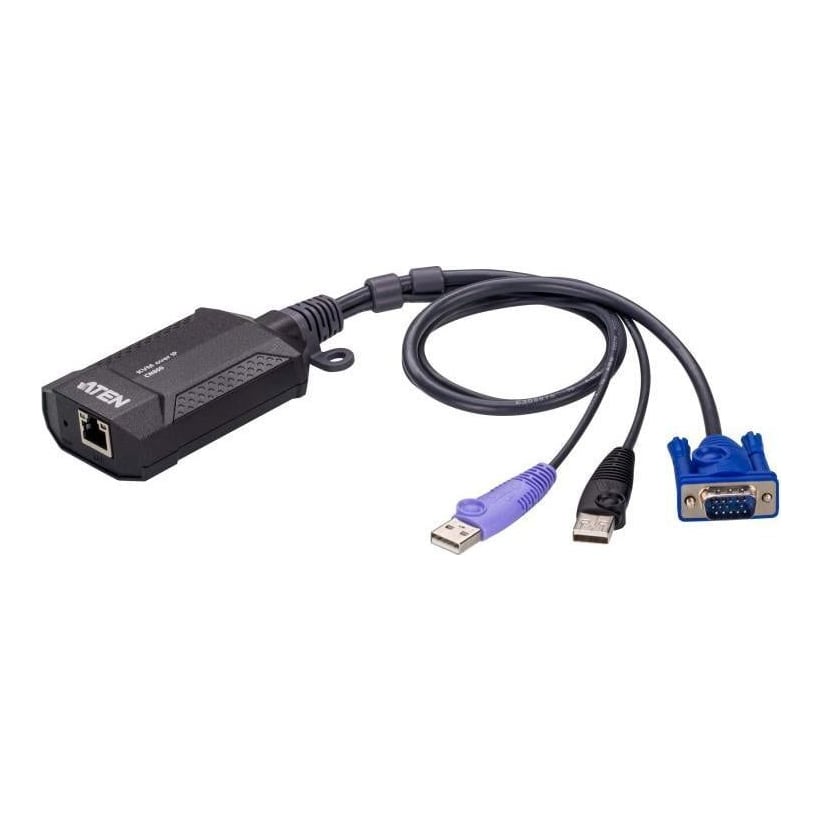 ATEN CN800-AT. Tastatură de tip port: USB, Mouse tip de port: USB. Rezoluţia maximă: 1920 x 1200 Pixel. Culoarea produsului: Negru, Purpuriu, Material carcasă: Din material plastic. Sursă de alimentare: DC, Consum de energie (tipic): 3,47 W. Lățime: 56,6 mm, Adâncime: 93,2 mm, Înălţime: 24,4 m