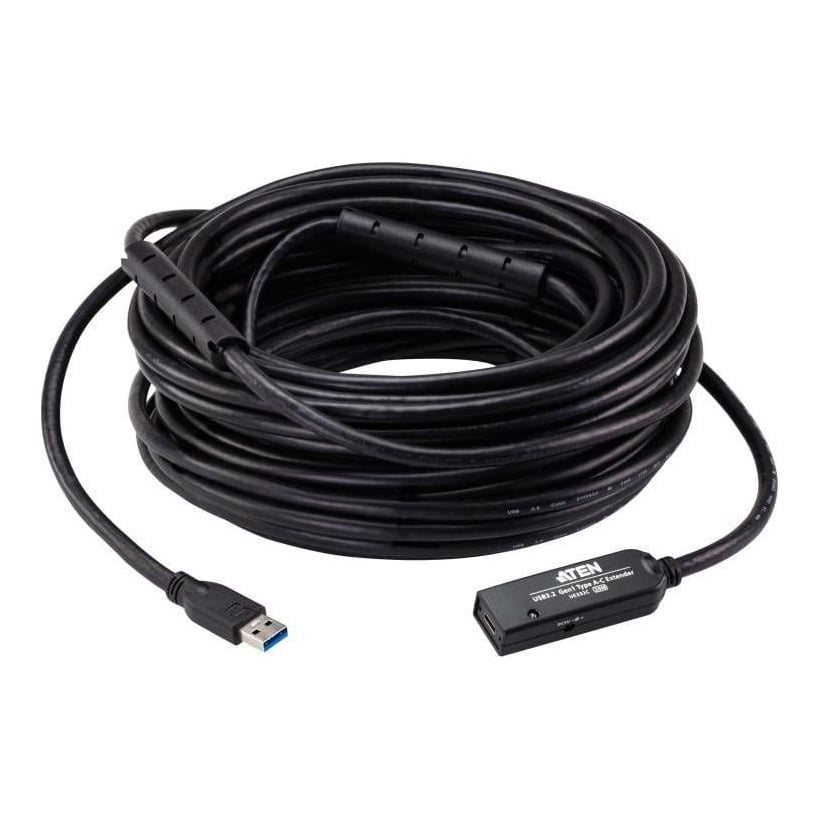 Extender ATEN UE332C-AT-G. Lungime cablu: 20 m. Conector 1: USB A, Conector 2: USB C, Versiune USB: USB 3.2 Gen 1 (3.1 Gen 1), Data minima de transfer a ratelor: 5 Gbit/s, Culoarea produsului: Negru