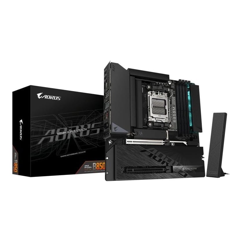 Placa de baza Gigabyte B850M AORUS STEALTH, Socket AM5, DDR5, Micro-ATX
