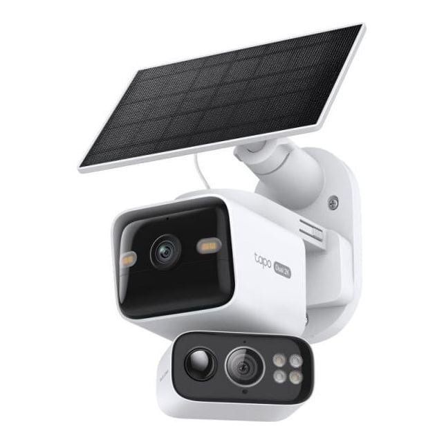 TP-Link Solar-Powered Dual-Lens Pan/Tilt Cam kit, 1/2.8" Progressive Scan CMOS Sensor, Pan Mechanical Range: 334° (360° Pan Coverage), Tilt Mechanical Range: 90° (120° Tilt Coverage), Fixed Lens: 2K 3MP (2304 × 1296 px) Pan/Tilt Lens: 2K 3MP (2304 × 1296 px)