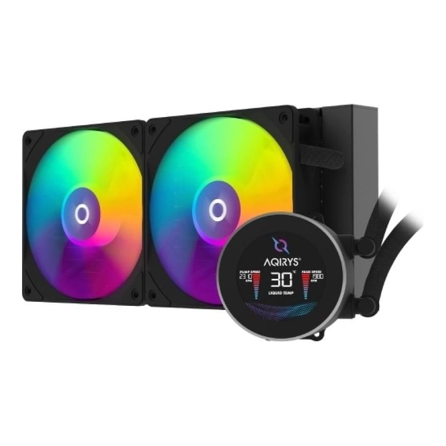 Cooler Procesor AQIRYS Hydra 240 AiO Black, Lichid, 12 cm, 2 ventilatoare