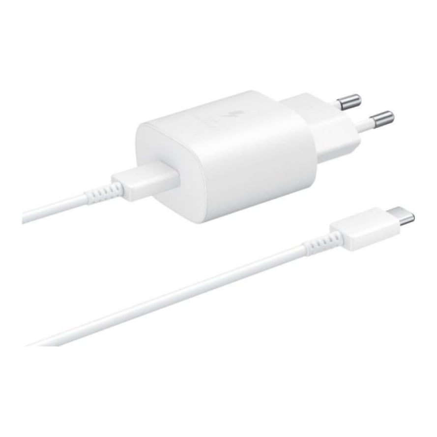 Samsung EP-TA800 25W/3A Travel Adapter 1xUSB-C White (bulk) + Samsung USB Type-C to C Cable (1m, 3A) White (bulk)