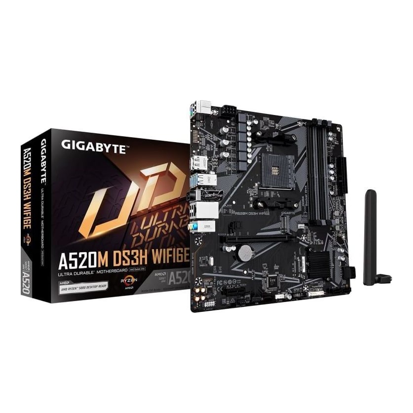 Placa de baza Gigabyte A520M DS3H WIFI6E, Socket AM4, DDR4, Micro-ATX