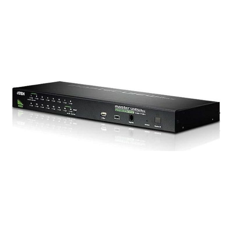 Switch KVM Aten, conectori 1 x SPHD-18 Male (Yellow), Daisy-chain In: 1 x DB-25 Female (Black), Daisy chain Out: 1 x DB-25 Male (Black), port KVM: 16 x SPHD-15/17 Female (Yellow), negru