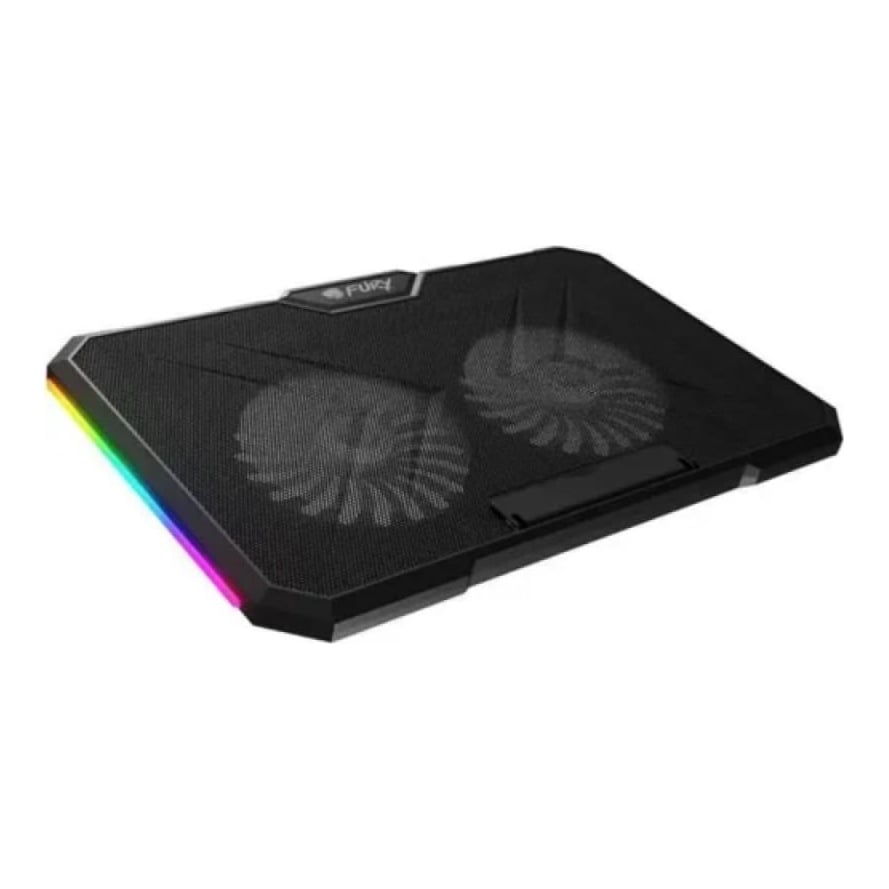 GENESIS Cooler laptop Fury Gunbai G3, diagonala maxima laptop 17.3", 2 ventilatoare de 120 mm, viteza rotatie 760 - 880 RPM, iluminare RGB, negru