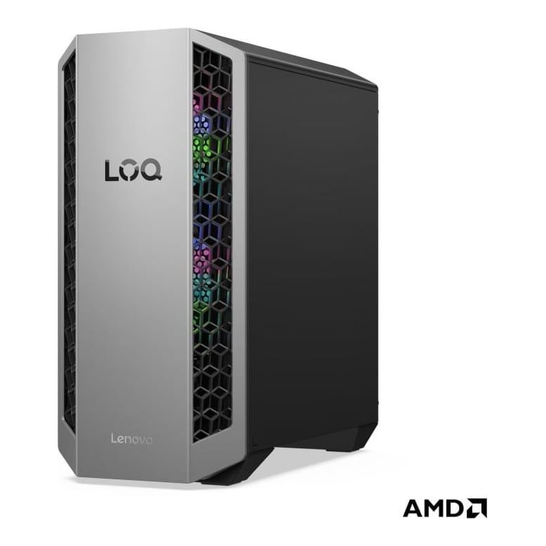 Desktop Gaming Lenovo LOQ Tower 26ADR10 cu procesor AMD AMD Ryzen 7 8745HX pana la 5.1 GHz, 16 GB DDR5, 1TB SSD, RTX 5060 Ti, Fara OS, Black, 2 ani Garantie