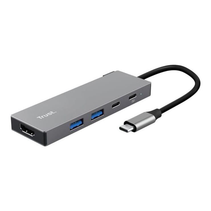 Hub USB Trust Dalyx USB-C, 5 porturi, HDMI, Gri