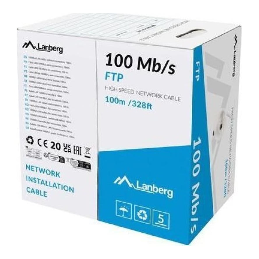 LANBERG Cablu LAN CABLE FTP 100Md AWG 24 gri