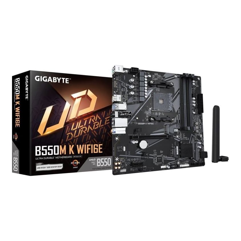 Placa de baza Gigabyte B550M K WIFI6E, Socket AM4, DDR4, Micro-ATX