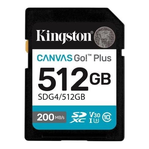 Kingston 512GB SDXC Canvas Go Plus Gen4 200MB/s C