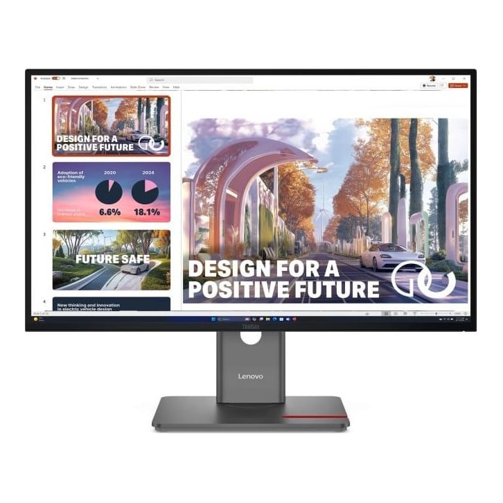 Lenovo ThinkVision P27QD-40. Display diagonal: 68.6 cm (27"), Display resolution: 2560 x 1440 pixels, HD type: Wide Quad HD, Display technology: LED, Response time: 6 ms, Native aspect ratio: 16:9, Viewing angle, horizontal: 178Â°, Viewing angle, vertical: 178Â°. Built-in USB hub, USB hub version