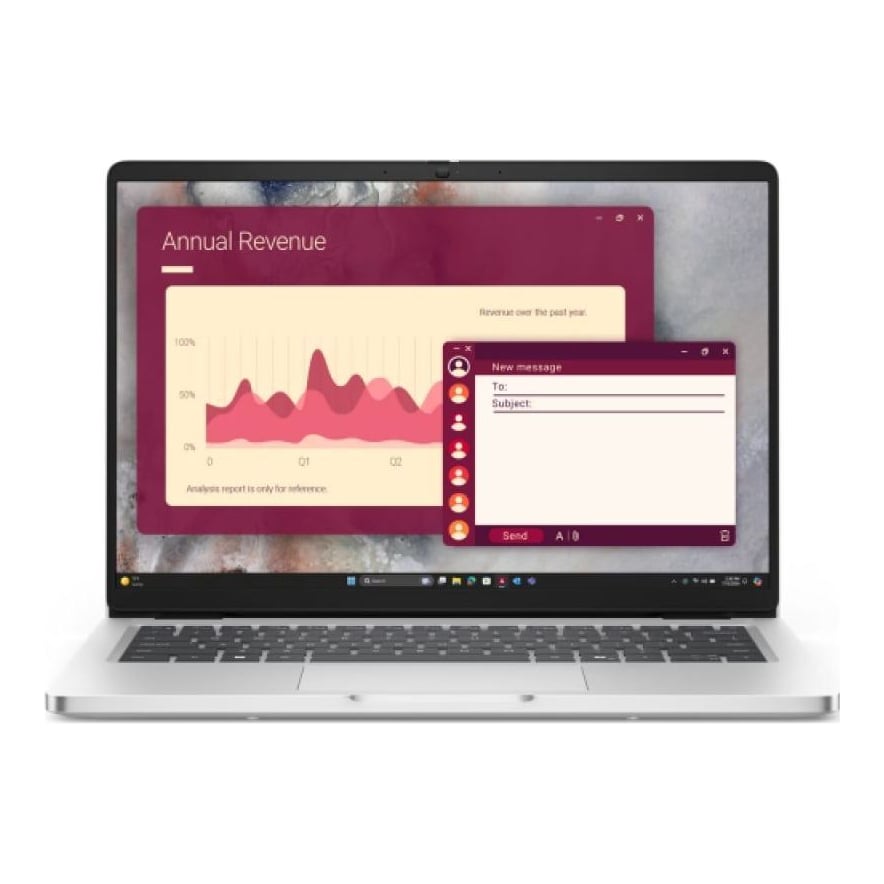 Laptop Dell Pro 14 (PC14250), 14", Non-Touch, FHD+, IPS, 300 nits, 45% NTSC, Anti-Glare, FHD+IR Camera, Intel(R) Core(TM) Ultra 7 255U (12 TOPS NPU, 12 cores, up to 5.2 GHz), Integrated Intel(R) Graphics, 32GB, 1x32GB, DDR5, 5600MT/s, single channel, 512GB SSD, Intel(R) Wi-Fi 6E AX211, Bluetooth 5.4