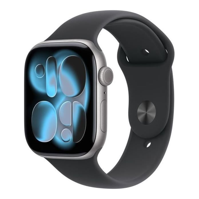 Apple AW S11 46 Cel SpaceG Alum Black Band M/L