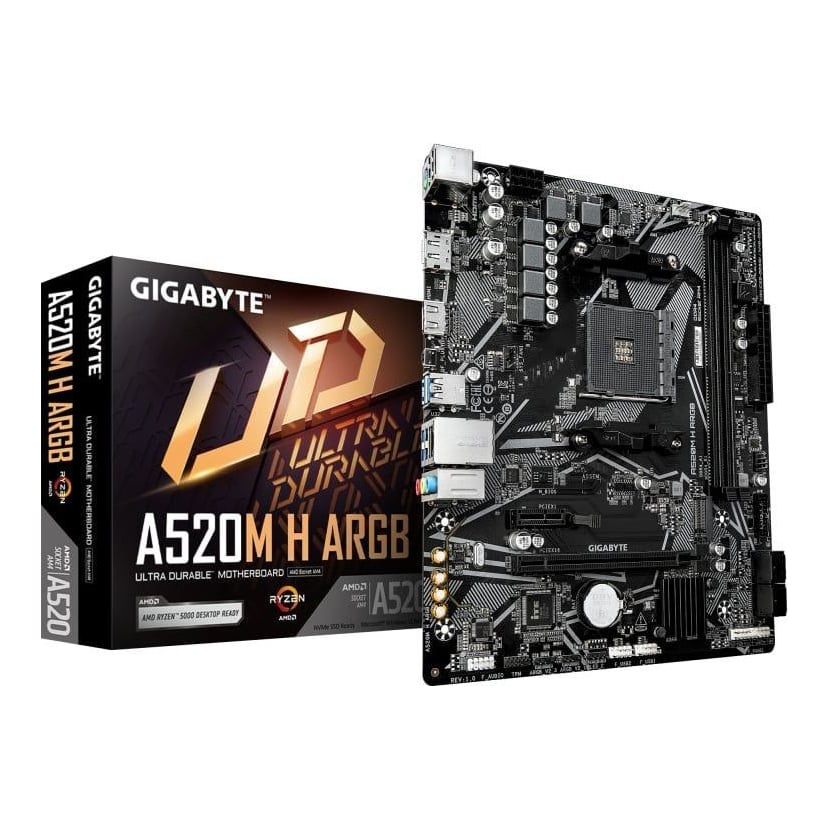 Placa de baza Gigabyte A520M H ARGB, Socket AM4, DDR4, Micro-ATX