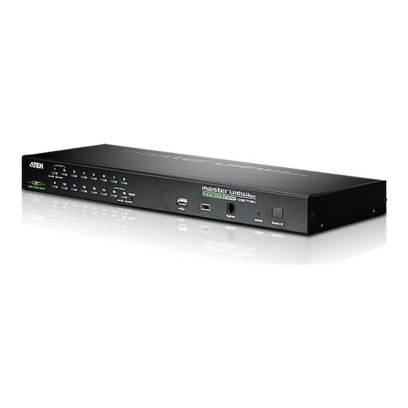 Switch KVM Aten, Raft pentru montat echipamente 1U Negru, Număr de calculatoare: 256, Tastatură de tip port: USB, PS/2 Mouse tip de port: USB, PS/2 Video Type portul: VGA, QXGA 2048 x 1536 Pixel, material carcasa metal, negru