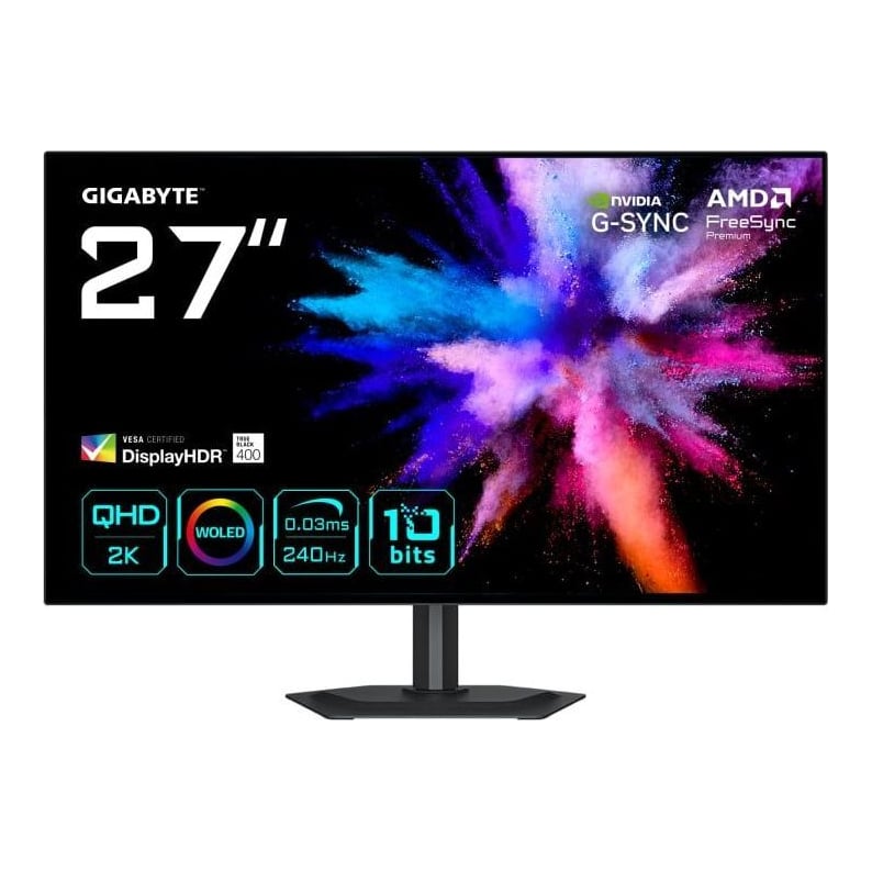 Monitor Gaming GIGABYTE GO27Q24G, 27", 2560 x 1440 pixeli, Black, 2 ani Garantie