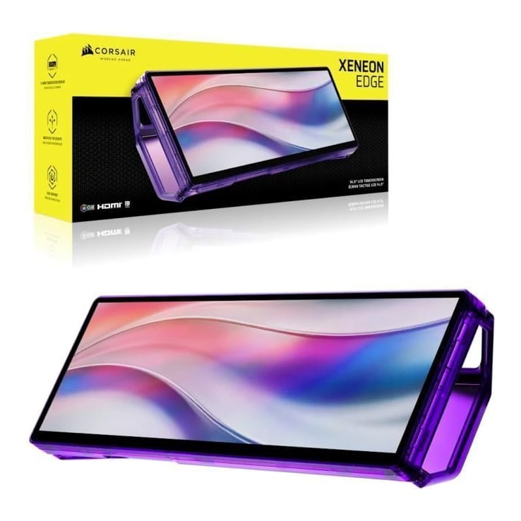 Monitor Commercial Corsair XENEON EDGE, 14.5", 2560 x 720 pixeli, Touchscreen, Purple, 3 ani garantie
