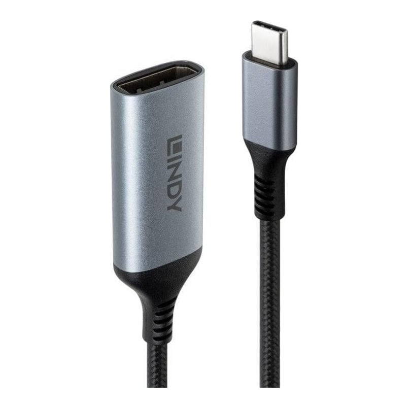 Converter Lindy Type C to DisplayPort 8K60, latime de banda suportata 32.4Gbps, Maximum Input Resolution: 7680x4320@60Hz and 3840x2160@120Hz Maximum Output Resolution: 7680x4320@60Hz and 3840x2160@120Hz