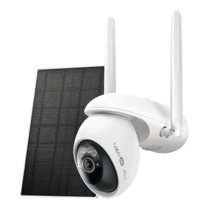 TP-Link Solar-Powered Pan/Tilt Wi-Fi/4G LTE Security Camera Kit TP Link, 1/2.7" Progressive Scan CMOS Starlight Sensor, 2× 850 nm IR LEDs (33 ft / 10 m) Full-Color Night Vision, Pan Mechanical Range: 326° (360° Pan Coverage) Tilt Mechanical Range: 53° (98° Tilt Coverage), rezolutie maxima 4K 8MP (3848x 2168