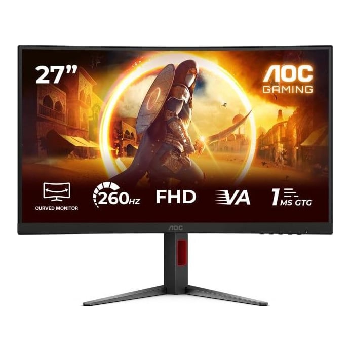 Monitor Gaming AOC C27G4Z2, 27", 1920 x 1080 pixeli, Black, Red, 3 ani Garantie