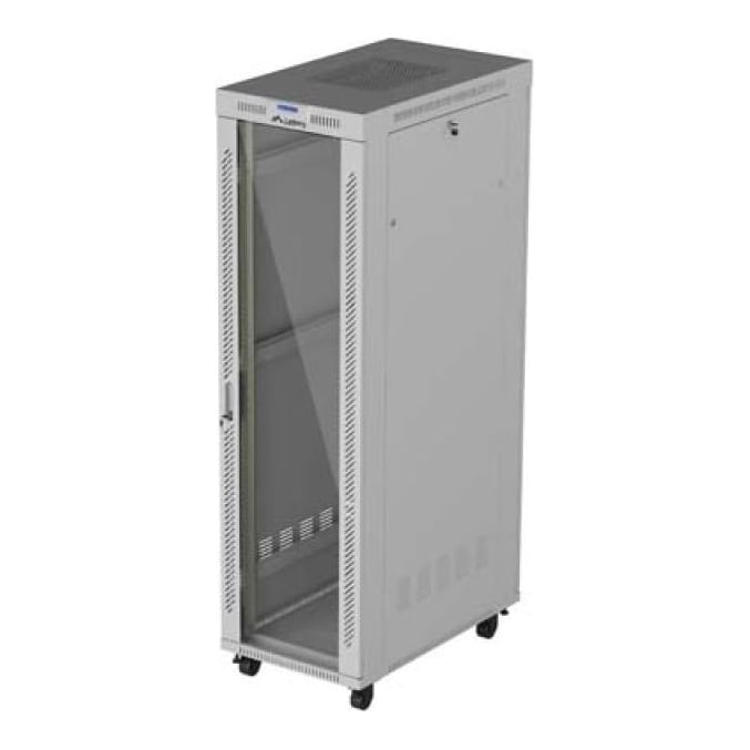 LANBERG Dulap rack 19" perete 42U/600X1000 (FLAT PACK) WITH GLASS DOOR LCD, self-assembly, greutate maxima suportata 1200 kg, RAL color RAL7035, gri