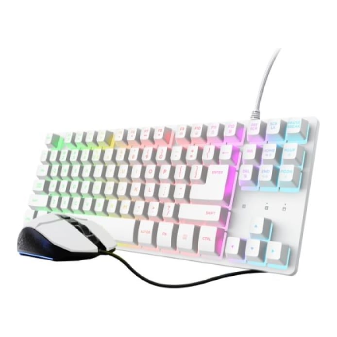 Kit Wireless tastatura si mouse Trust GXT 798TW 2-IN-1, Alb