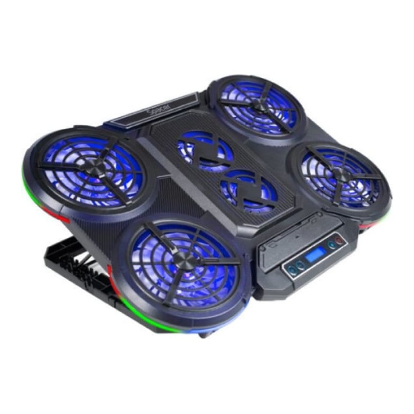 Stand/Cooler notebook Spacer SPNS-GAMING-6F, pana la 17 inch, 6 ventilatoare, negru