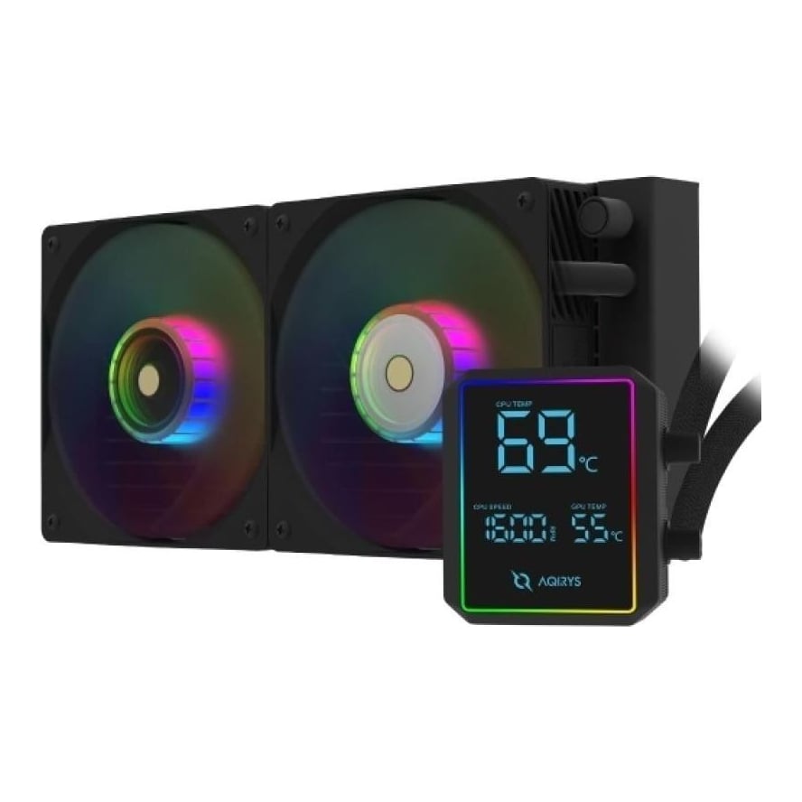 Cooler Procesor AQIRYS Aurora 240, Lichid, 12 cm, 2 ventilatoare, aRGB
