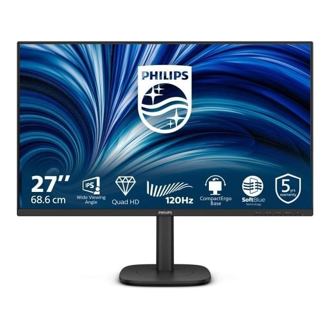 Monitor Consumer Philips 27B2N3500J/00, 27", 2560 x 1440 pixeli, Black, 5 ani Garantie