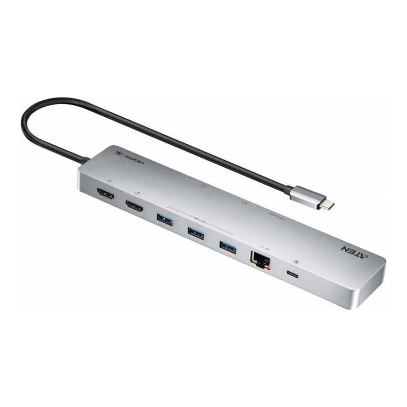 Docking station ATEN UH3240-AT, USB tip-C, 100W, argintiu, 2 ani garantie