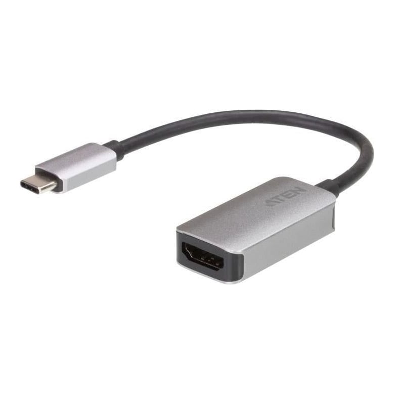 Adaptor Aten USB Type C to HDMI 4K UC3008A1-AT. Versiune USB: 3.2 Gen 1 (3.1 Gen 1), Conector USB: USB tip-C, Gen conector USB: Tată. Culoarea produsului: Argint. Alte sisteme de operare suportate: Android, iOS. Greutate: 20 g, Lungime cablu USB: 0,154 m. Lăţime de ambalaj: 35 mm, Adâncimea de
