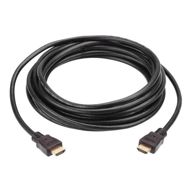 Cablu ATEN 2L-7D10H. Lungime cablu: 10 m, Conector 1: HDMI Tip A (Standard), Conector 1 gen: Tată, Conector 2: HDMI Tip A (Standard), Conector 2 genuri: Tată, Placare contacte conectori: De aur, 3D, Rezoluţia maximă: 4096 x 2160 Pixel, Culoarea produsului: Negr