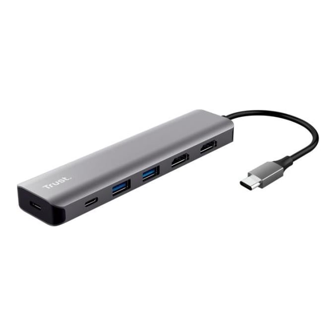 Hub USB Trust Dalyx, USB-C, 6 porturi, HDMI, Gri