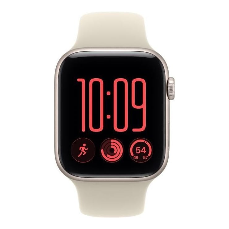 Apple Watch SE 3 GPS + Cellular 44mm Starlight Aluminium Case with Sand Sport Band - S/M