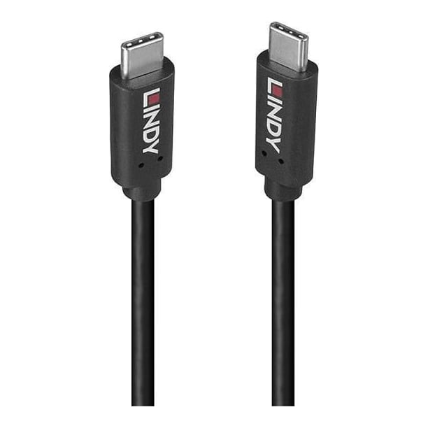 Cablu Lindy 1.5m USB 3.2 Type-C to Type-C (tata - tata), Black Line, Supported Bandwidth: 20Gbps, 100W PD, negru