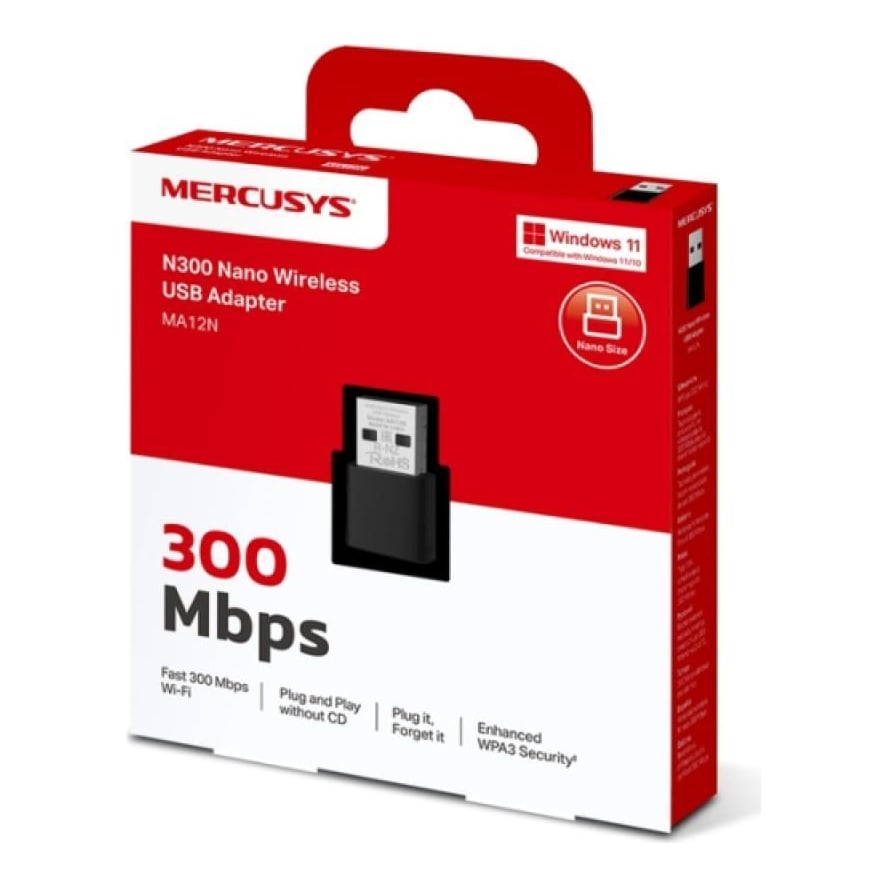 Adaptor Wireless MERCUSYS N300, WIFI 4, Mesh, Single Band