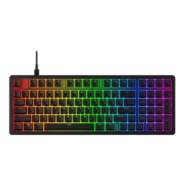 HP Tastatura gaming HyperX Origins 21800, membrana, lungime cablu 1.8m, iluminare RGB (16,777,216 colors), polling rate 8000 Hz, negru