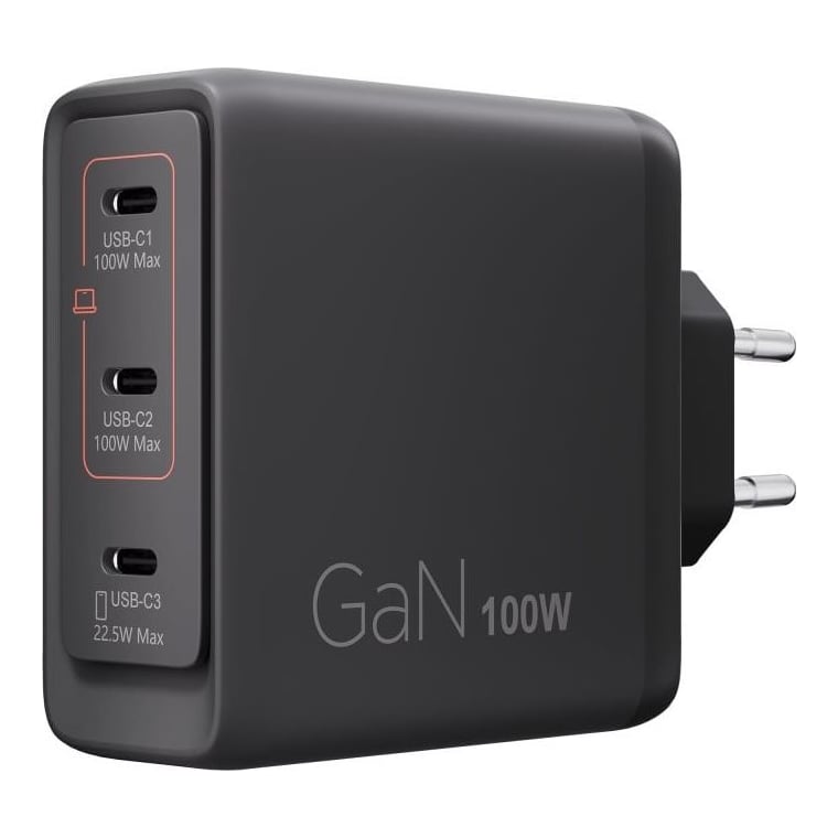 Incarcator Lenovo Multi-port USB-C 100W GaN; Charging Port: USB-C1; USB- C2; USB-C3; Dimensiuni: 70 mmx 30.5 mm x 70 mm; Greutate: 0.24 kg; Included Accesorry: 1 x EU Charger; 1 x 1.8m USB-C Cable; 1 x Warranty; 1 x User Guide; Warranty: 1 year