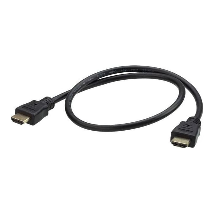 Cablu ATEN 2L-7DA6H. Lungime cablu: 0,6 m, Conector 1: HDMI Tip A (Standard), Conector 1 gen: Tată, Conector 2: HDMI Tip A (Standard), Conector 2 genuri: Tată, Placare contacte conectori: De aur, 3D, Culoarea produsului: Negru