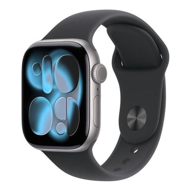 Apple AW S11 42 Cel SpaceG Alum Black Band S/M