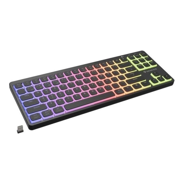 Tastatura Mecanica Gaming GENESIS Thor 430 TKL Wireless, RGB, Wireless, negru